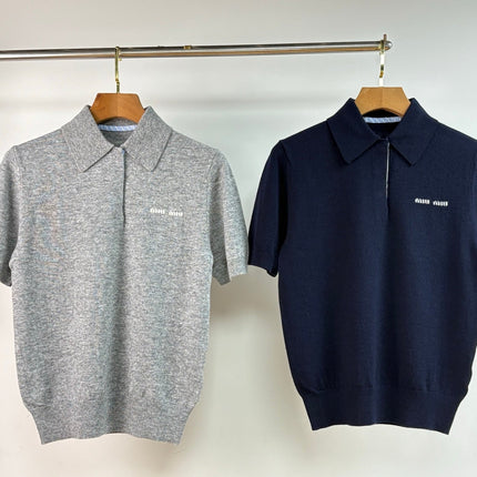 MIUMIU KNITTED POLO SHIRT STYLE 307