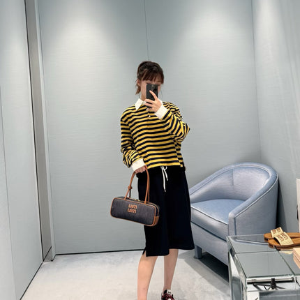MIUMIU STRIPED SHIRT WITH LAPEL COLLAR STYLE 44