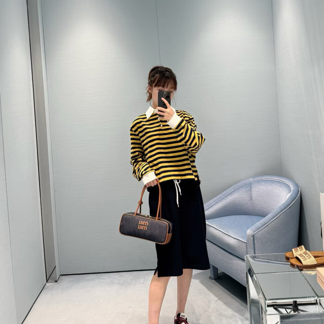 MIUMIU STRIPED SHIRT WITH LAPEL COLLAR STYLE 44