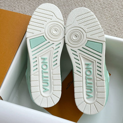 LV TRAINER SHOES SKY BLUE GRAINED CALFSKIN