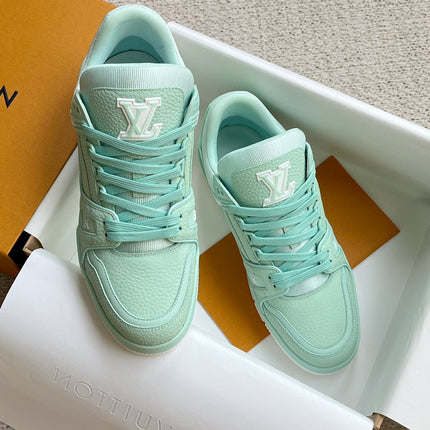 LV TRAINER SHOES SKY BLUE GRAINED CALFSKIN