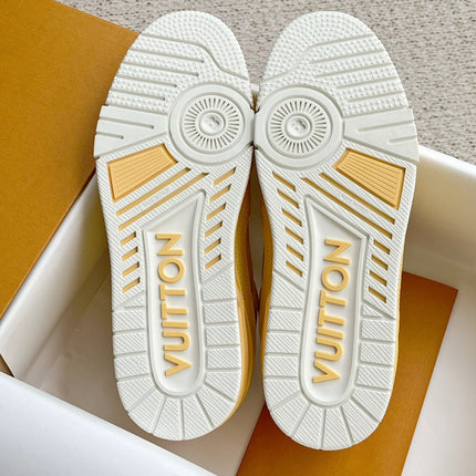 LV TRAINER SHOES LIGHT YELLOW GRAINED CALFSKIN