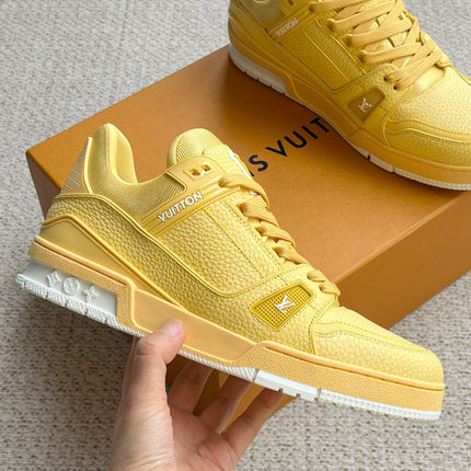 LV TRAINER SHOES LIGHT YELLOW GRAINED CALFSKIN