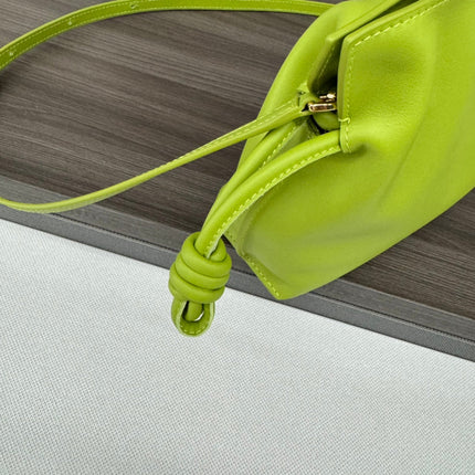 LOE 23 MINI FLAMENCO PURSE BAG IN GREEN CHARTREUSE NAPPA LAMBSKIN
