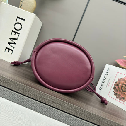 LOE 32 FLAMENCO PURSE BUCKET IN PLUM PURPLE LAMBSKIN