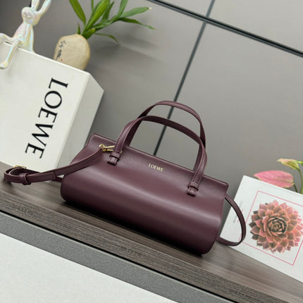 CYLINDER BAG 25 IN WINE PURPLE CALFSKIN