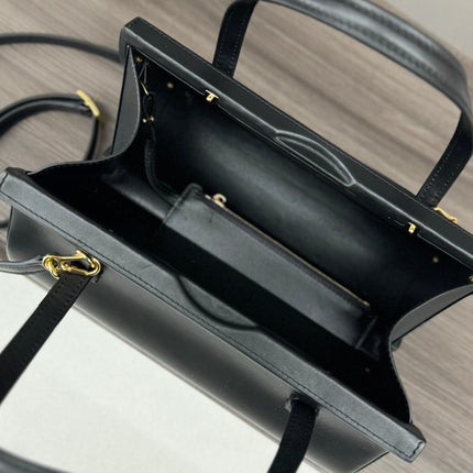 CYLINDER BAG 25 IN BLACK CALFSKIN