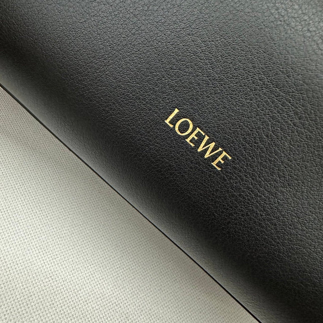 LOEWE 25S MADRID BAG 28 IN BLACK CALFSKIN GOLD HARDWARE