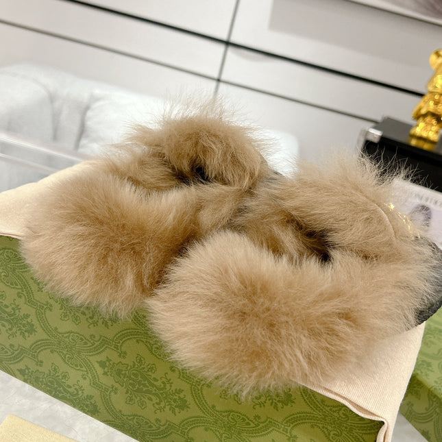 HORSEBIT MULE WITH WEB IN BLACK CALFSKIN MIX MINK FUR