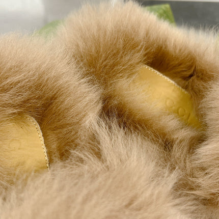 HORSEBIT MULE WITH WEB IN BLACK CALFSKIN MIX MINK FUR