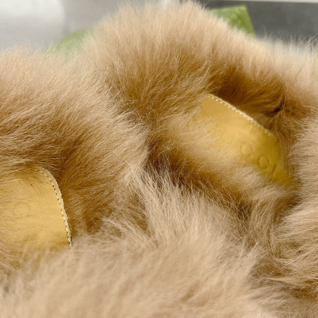 HORSEBIT MULE WITH WEB IN BLACK CALFSKIN MIX MINK FUR