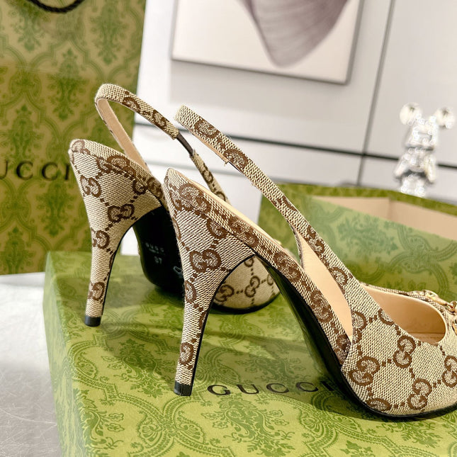 HORSEBIT SLINGBACK 105 IN TAN BEIGE CANVAS