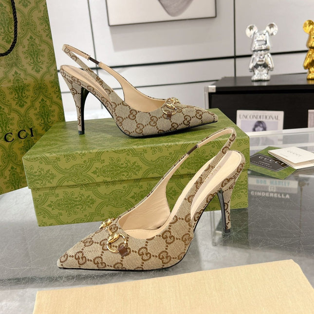 HORSEBIT SLINGBACK 105 IN TAN BEIGE CANVAS