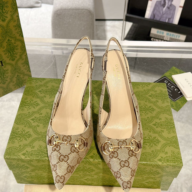 HORSEBIT SLINGBACK 105 IN TAN BEIGE CANVAS