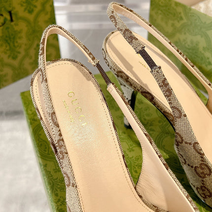 HORSEBIT SLINGBACK 105 IN TAN BEIGE CANVAS