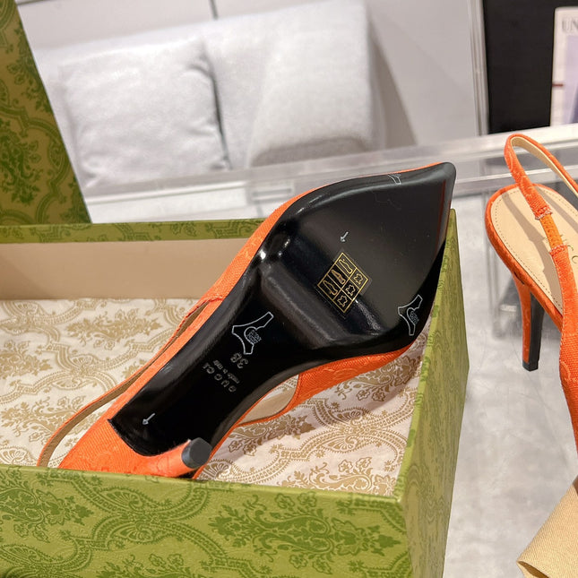 HORSEBIT SLINGBACK 105 IN ORANGE CANVAS