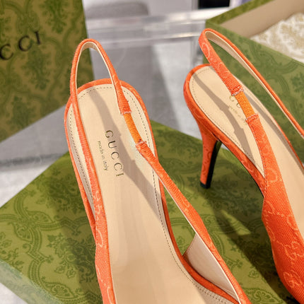 HORSEBIT SLINGBACK 105 IN ORANGE CANVAS