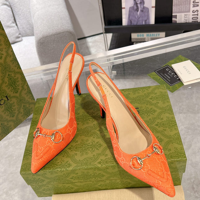 HORSEBIT SLINGBACK 105 IN ORANGE CANVAS