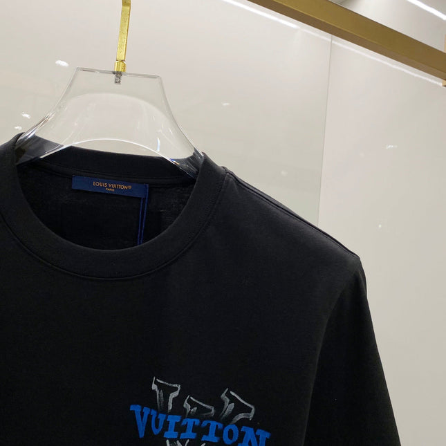 LV T-SHIRT BLACK COTTON 238848