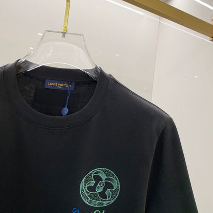 LV T-SHIRT BLACK COTTON HAND-PAINTED LOGO 238850