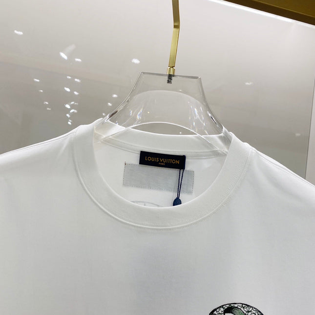 LV T-SHIRT WHITE COTTON HAND-PAINTED LOGO 238851