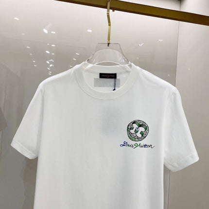 LV T-SHIRT WHITE COTTON HAND-PAINTED LOGO 238851