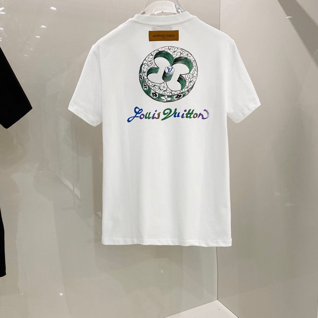 LV T-SHIRT WHITE COTTON HAND-PAINTED LOGO 238851