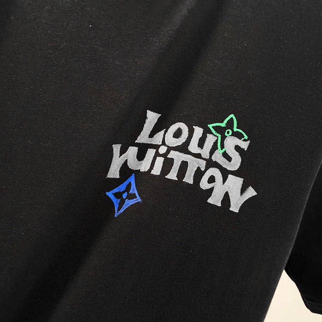 LV SHORT-SLEEVED T-SHIRT BLACK COTTON 238852