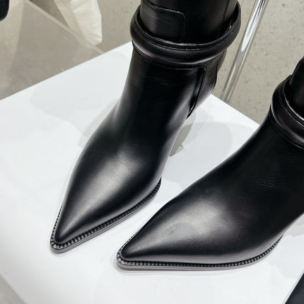 VERNEUIL ANKLE BOOT WITH TRIOMPHE IN BLACK CALFSKIN