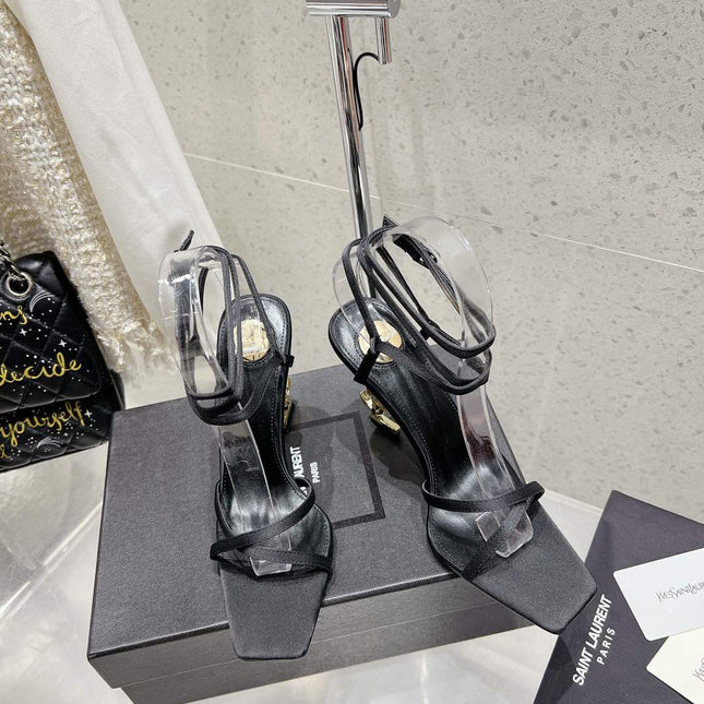 HIGH-HEEL 85 MM SANDAL MULE IN BLACK SILK