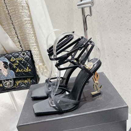 HIGH-HEEL 85 MM SANDAL MULE IN BLACK SILK