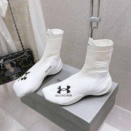 UNDER ARMOUR HYPER SNEAKER IN WHITE MIX BLACK KNITTED FABRIC