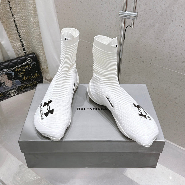UNDER ARMOUR HYPER SNEAKER IN WHITE MIX BLACK KNITTED FABRIC