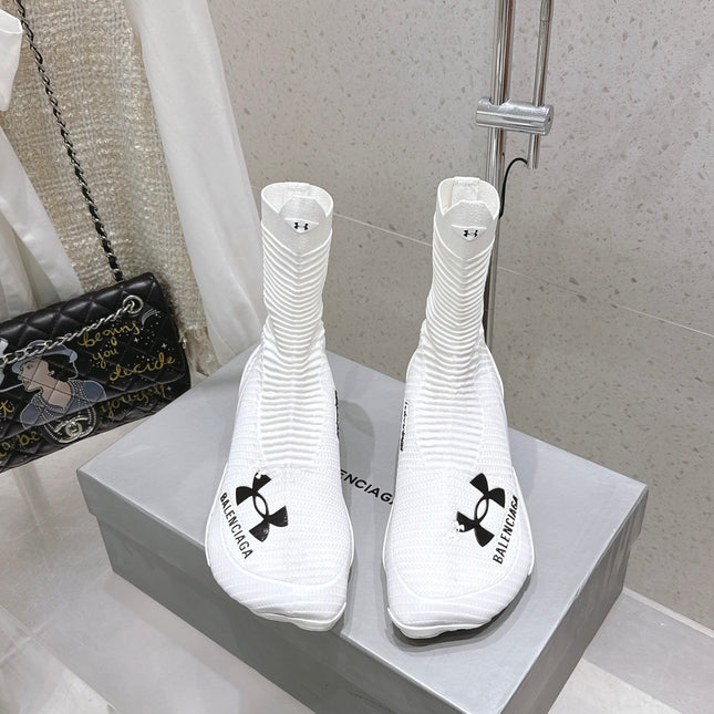 UNDER ARMOUR HYPER SNEAKER IN WHITE MIX BLACK KNITTED FABRIC