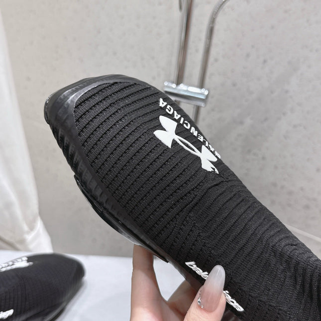 UNDER ARMOUR HYPER SNEAKER IN BLACK MIX WHITE KNITTED FABRIC