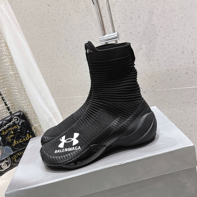 UNDER ARMOUR HYPER SNEAKER IN BLACK MIX WHITE KNITTED FABRIC
