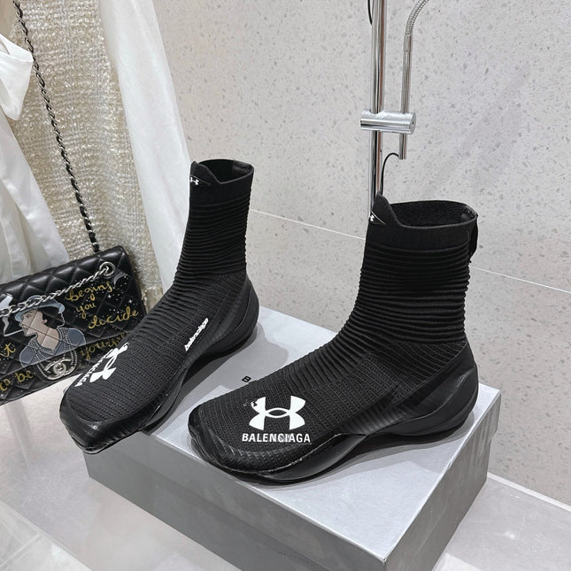 UNDER ARMOUR HYPER SNEAKER IN BLACK MIX WHITE KNITTED FABRIC