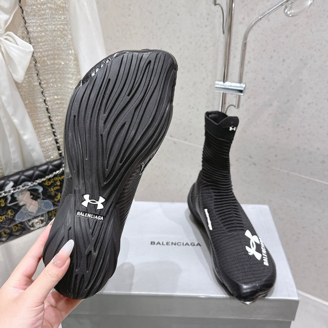 UNDER ARMOUR HYPER SNEAKER IN BLACK MIX WHITE KNITTED FABRIC