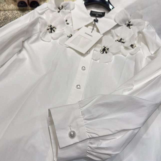 CC Shirt White mix Black Cotton