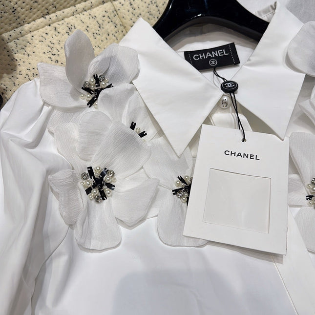 CC Shirt White mix Black Cotton