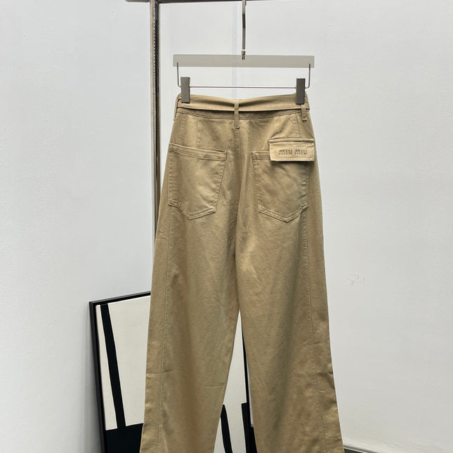 MIUMIU STRAIGHT-LEG KHAKI PANTS STYLE 281