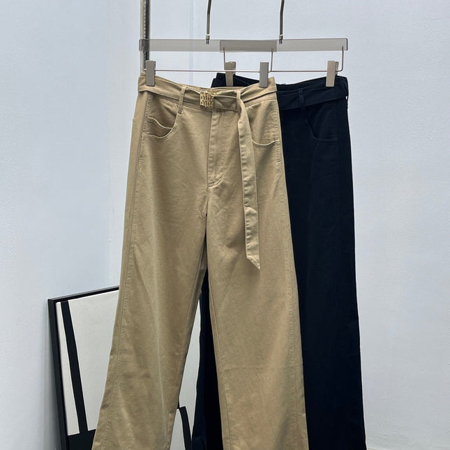 MIUMIU STRAIGHT-LEG KHAKI PANTS STYLE 281