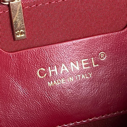 BOWLING BAG 29 IN RED CALFSKIN GOLD HARDWARE