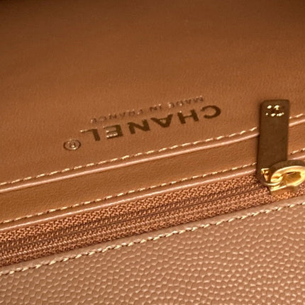CHANEL 25S FLAP BAG 22 CM IN LIGHT BROWN CAVIAR WITH GOLD HARDWARE