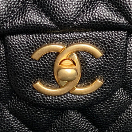 CHANEL 25S FLAP BAG 22 CM IN BLACK CAVIAR WITH GOLD HARDWARE