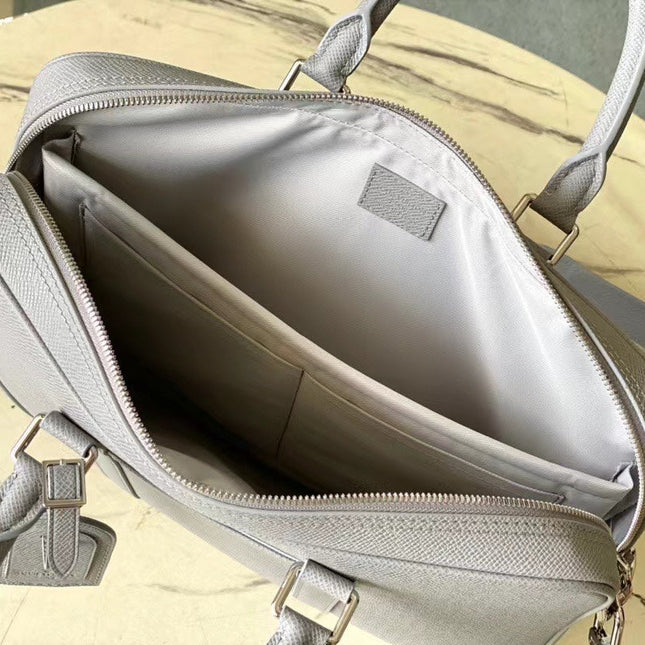 PORTE-DOCUMENTS VOYAGE PM 36 IN DOVE GRAY CALFSKIN