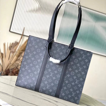 SAC PLAT 24H 41 IN DARK GRAY MONOGRAM ECLIPSE CANVAS