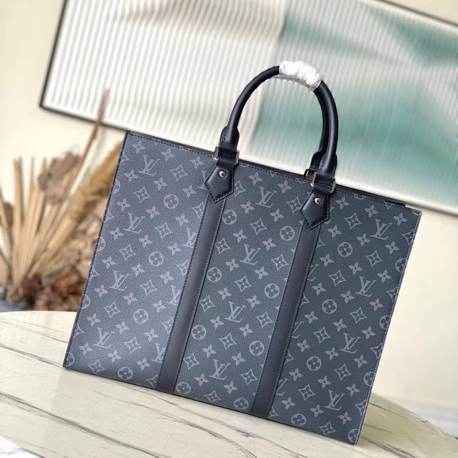 SAC PLAT 24H 41 IN DARK GRAY MONOGRAM ECLIPSE CANVAS