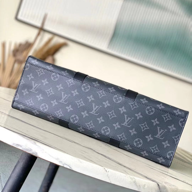 SAC PLAT 24H 41 IN DARK GRAY MONOGRAM ECLIPSE CANVAS