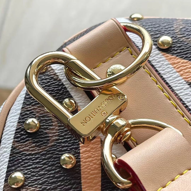 KEEPALL BANDOULIÈRE 50 IN PARFLECHE PATTERN MONOGRAM CANVAS